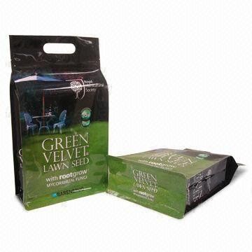 ถุงอาหารสัตว์เลี้ยงพลาสติกปลอดสารพิษที่มีก้นแบนและที่จับ