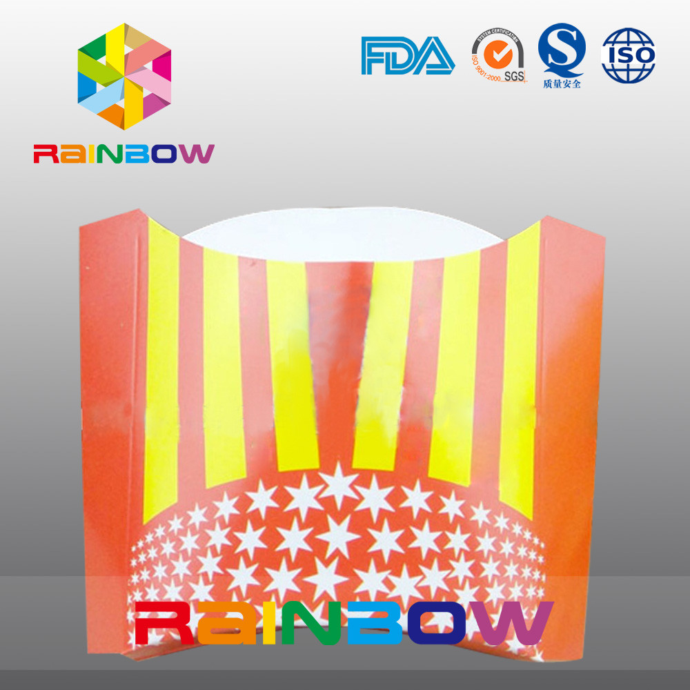 ย่อยสลายได้ทางชีวภาพ Take Away ทิ้งกล่องกระดาษบรรจุภัณฑ์ทอดฝรั่งเศส