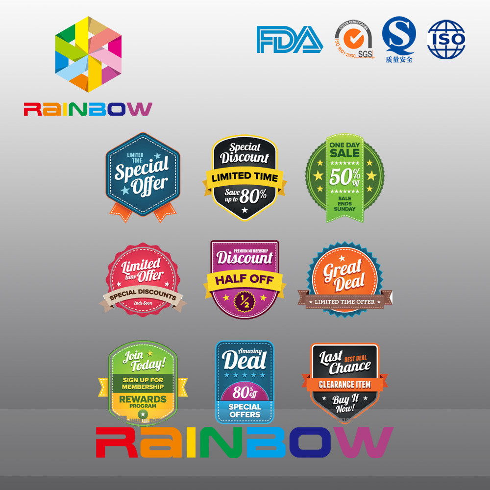 กระดาษสติกเกอร์แม่เหล็กป้ายกระดาษฉลากไวน์หน้าจอไหมที่ผิดปกติสำหรับอาหารเพื่อสุขภาพ