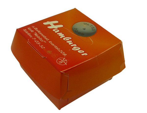 บรรจุภัณฑ์กล่องกระดาษพิมพ์แบบกำหนดเองสำหรับร้านอาหารฟาสต์ฟู้ด