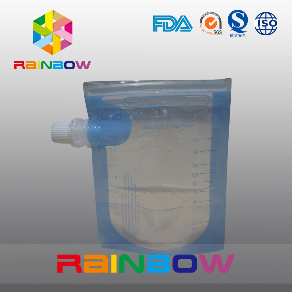 กระเป๋าเป้าเสื้อกางเกง Transprent สำหรับน้ำ / เครื่องดื่ม Doypack มีซิป