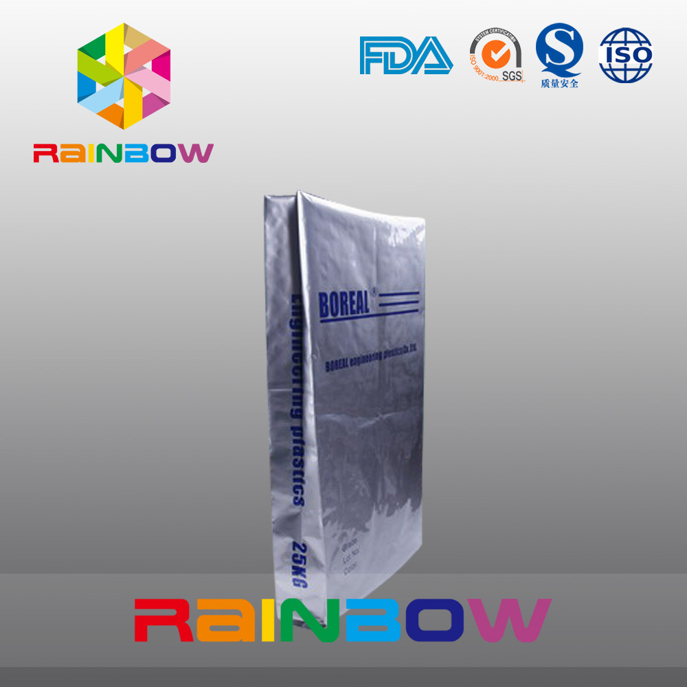 25kgs ถุงเป้าเสื้อกางเกงอลูมิเนียมฟอยล์สำหรับบรรจุภัณฑ์ผงโปรตีน
