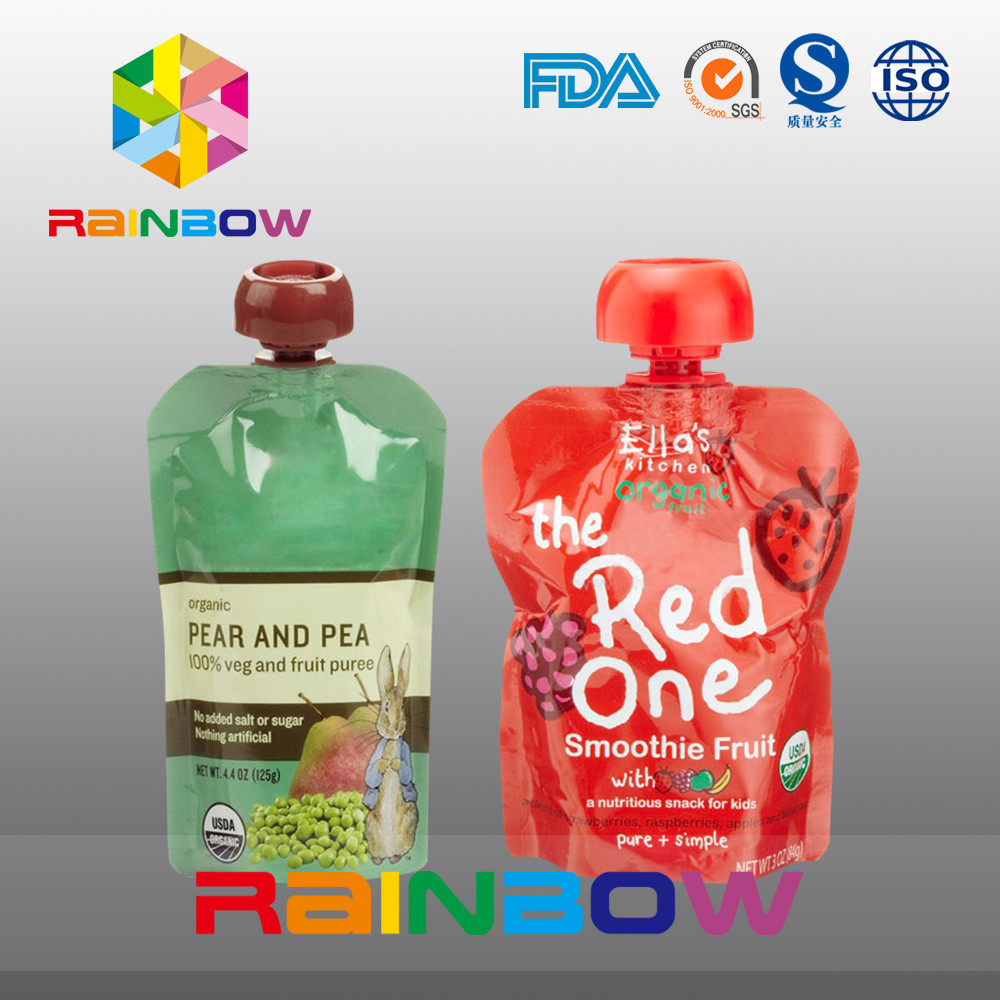 140ml 200ml Re-Sequeezed Baby Food Spout Pouch พร้อมซิปคู่