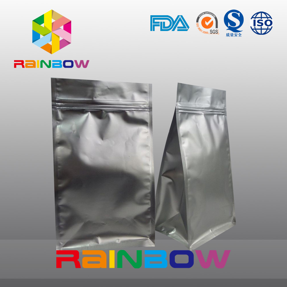 แมตต์สีดำ 8 ด้านประทับตรากาแฟบรรจุภัณฑ์ถุงเป้าเสื้อกางเกงด้านล่าง ziplock