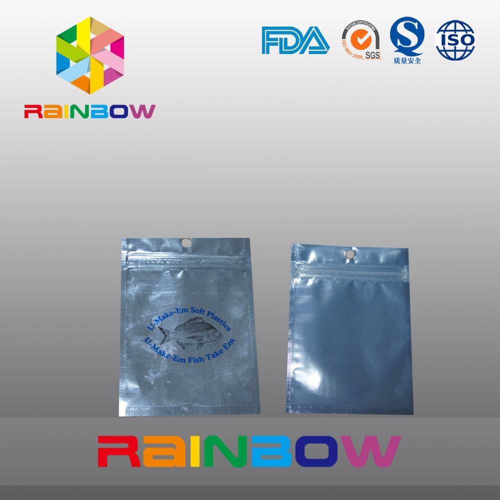 ฟอยล์ใสหลังอาหารสัตว์เลี้ยงกระเป๋ามีซิปถุงเหยื่อตกปลา