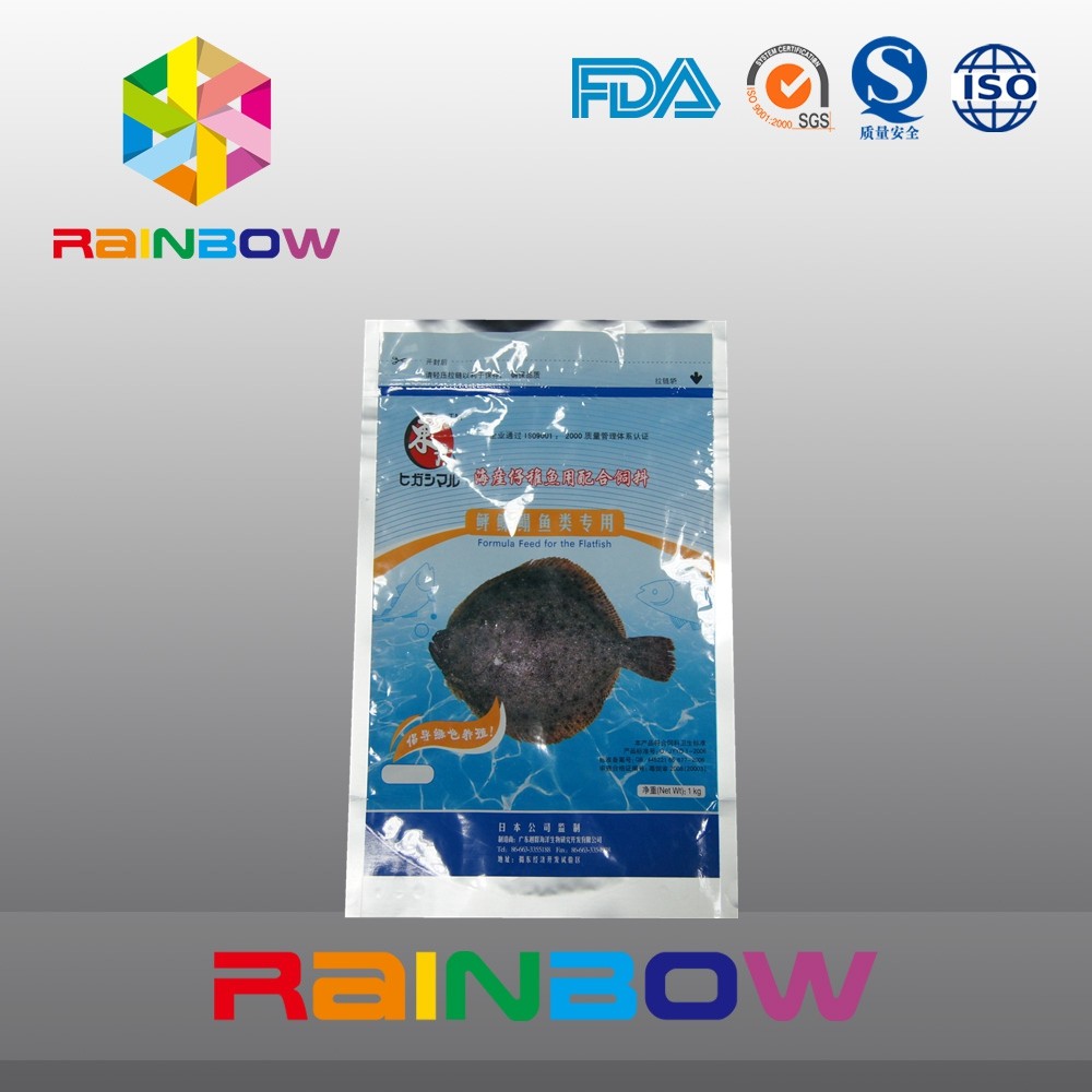 อลูมิเนียมฟอยล์ 1 กิโลกรัมถุงอาหารสัตว์เลี้ยงยืนขึ้นด้วยซิปถุงเหยื่อ