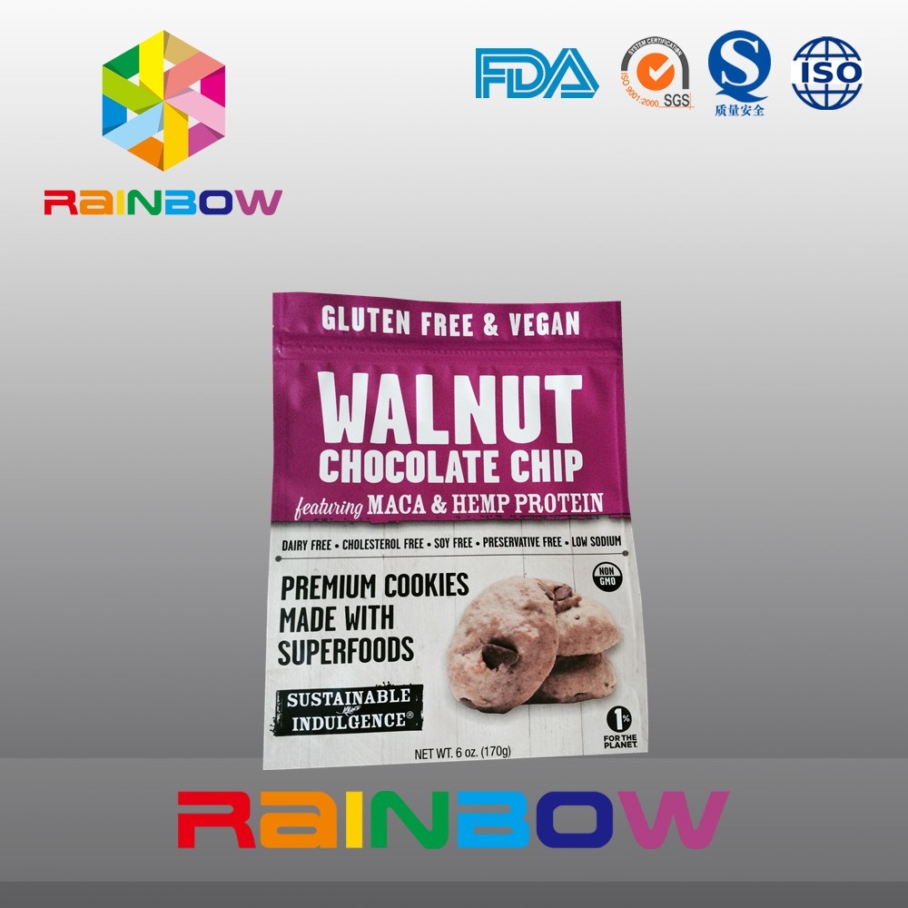 Matte Soft Surface ถุงพลาสติกบรรจุภัณฑ์คุกกี้ Doypack Ziplock Bags