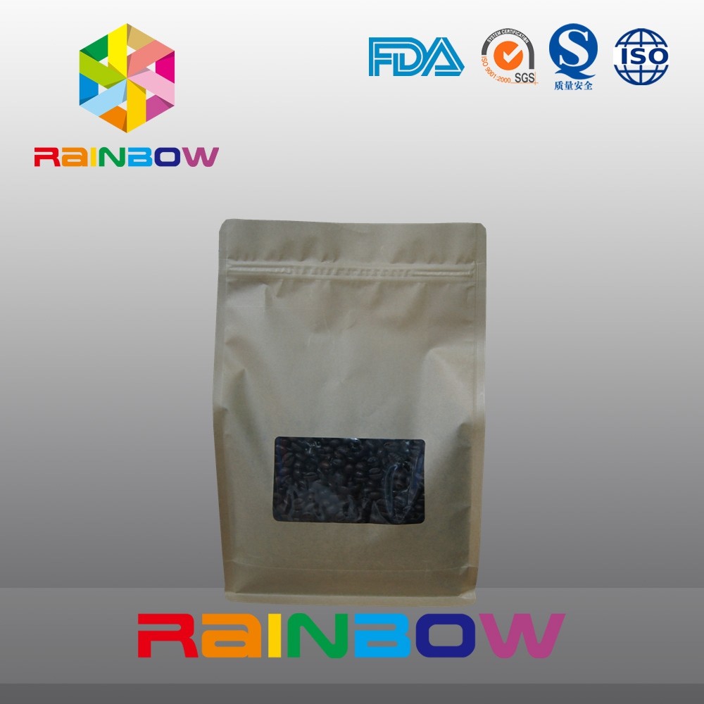 กระดาษคราฟท์ 8 ซองซีลกระเป๋ากาแฟ, กระเป๋าเป้าเสื้อกางเกงก้นบรรจุเมล็ดกาแฟคั่ว