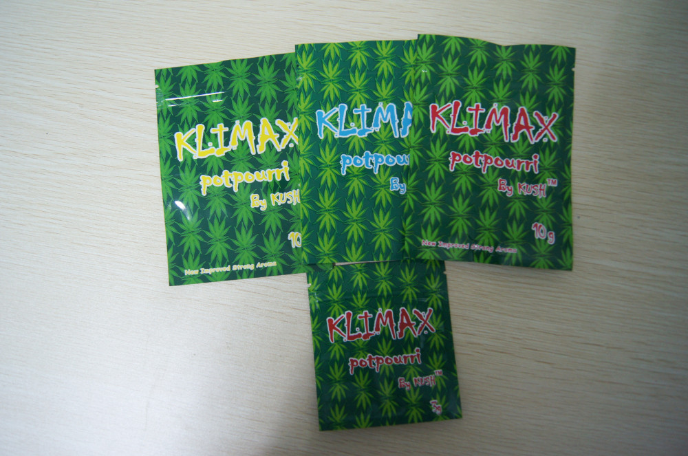 Klimax 10g สตรอเบอร์รี่ &amp; บลูเบอร์รี่บุหงาถุงธูปสมุนไพร Ziplock บรรจุภัณฑ์