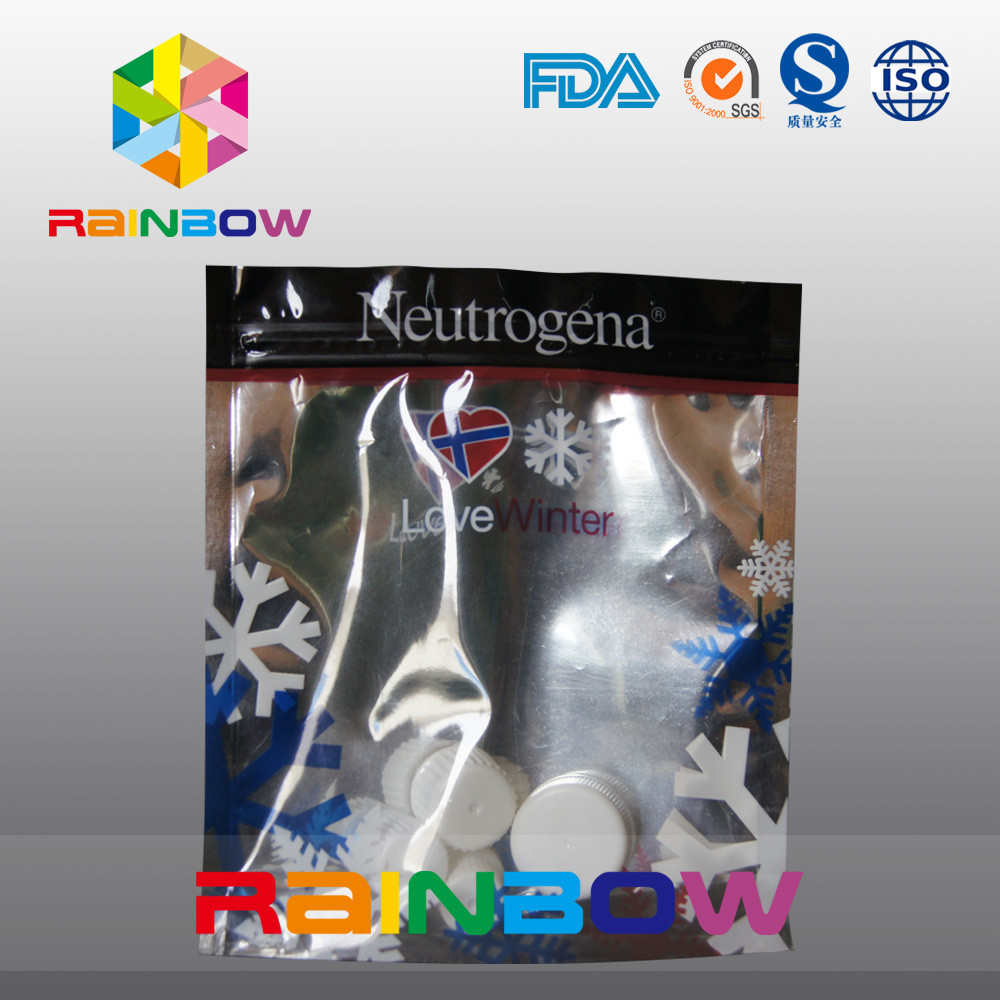 Body Mist &amp; Lotion อลูมิเนียมฟอยล์กลับและล้างหน้ากระเป๋าเครื่องสำอาง Doypack