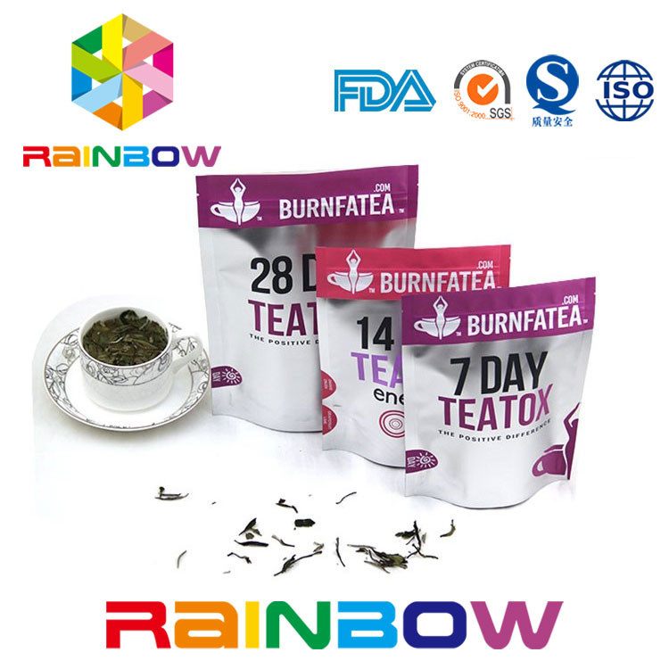 ถุงบรรจุชาที่ย่อยสลายได้ทางชีวภาพ Mylar Ziplock ลามิเนตบรรจุถุงชา