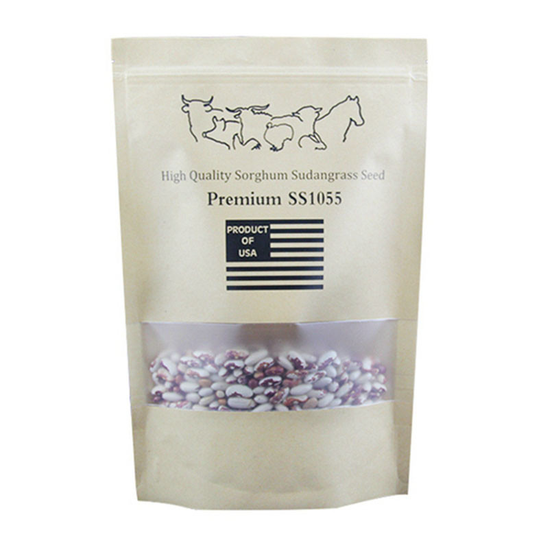 ถุงกระดาษคราฟท์พิมพ์แบบกำหนดเองพิมพ์หน้าต่างสำหรับเมล็ดพืช