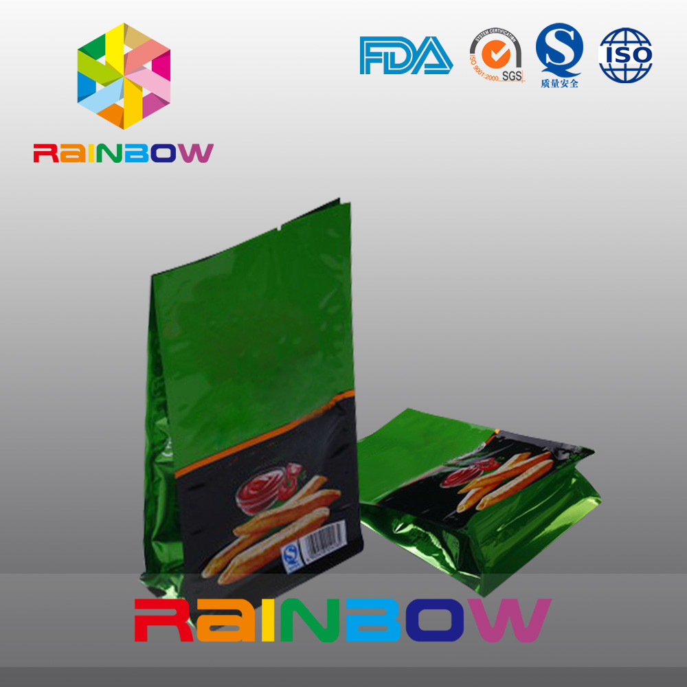 ถุงพลาสติกอลูมิเนียมฟอยล์ 8 ซองก้นแบนสำหรับอาหารขบเคี้ยว / มันฝรั่งทอด