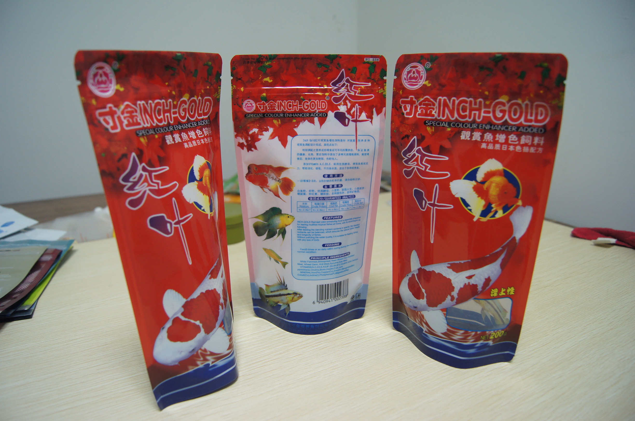 สดใสพิมพ์ Stand Up ซิปล็อคอลูมิเนียมฟอยล์ปลาเหยื่อถุงบรรจุภัณฑ์อาหารสัตว์เลี้ยง