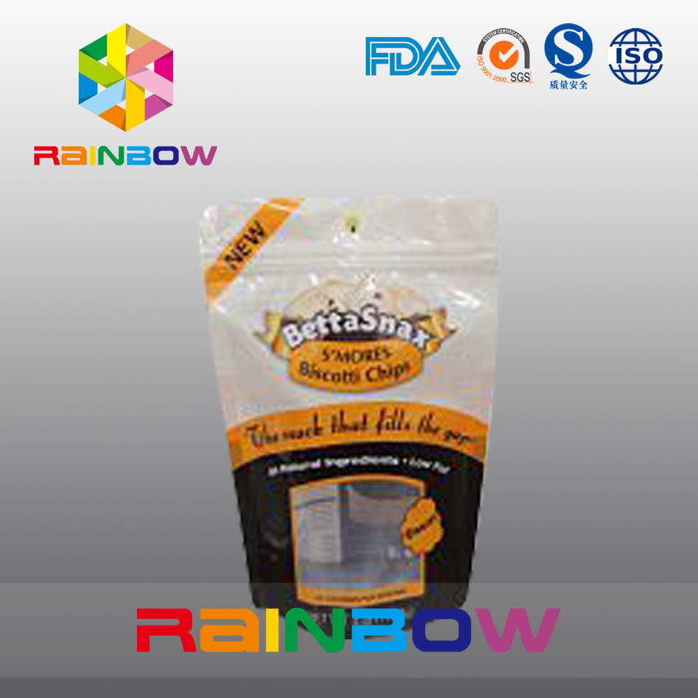 ถุงพลาสติกใส Ziplock บรรจุภัณฑ์พร้อมรูแขวนผีเสื้อสำหรับอาหารขนม