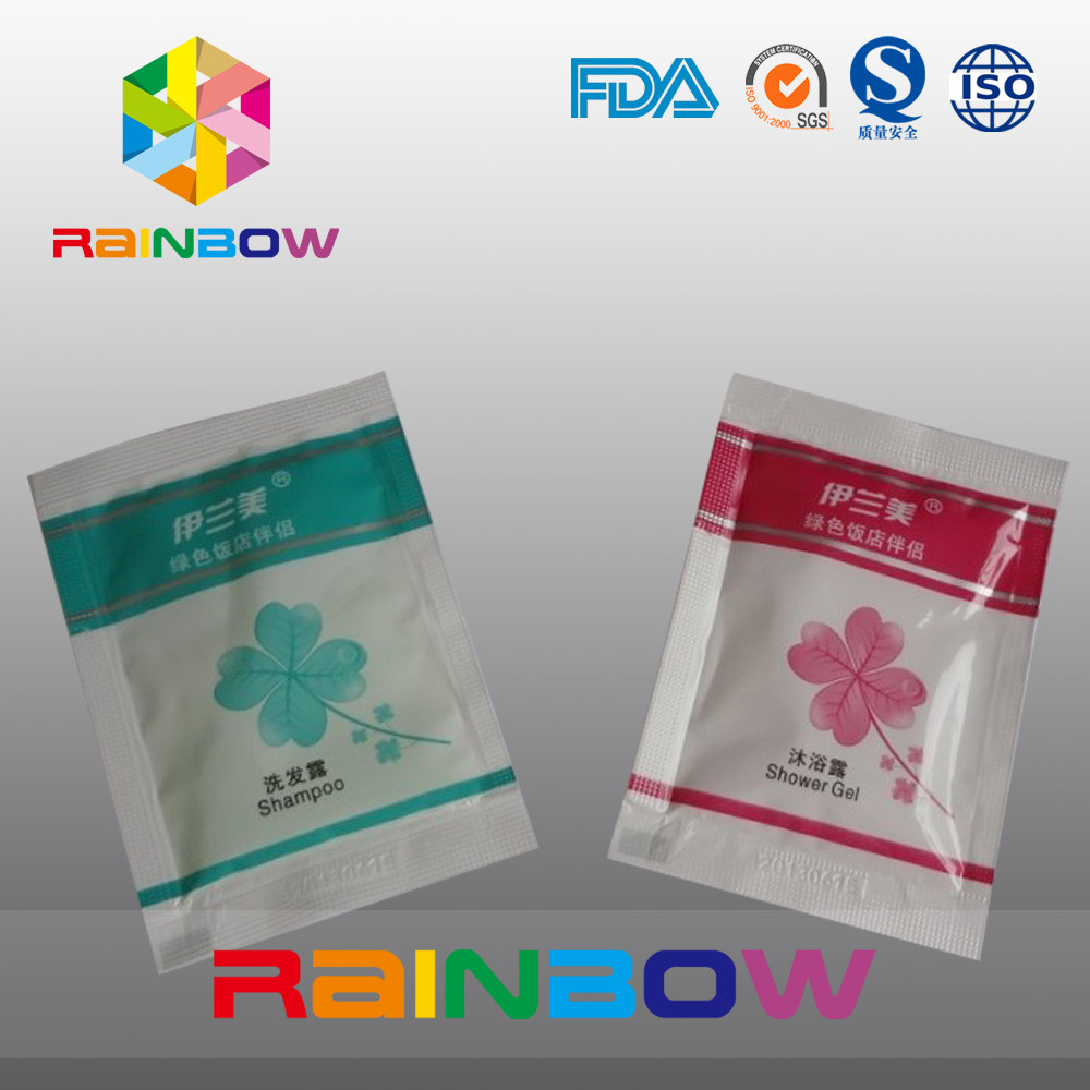 กระเป๋าเครื่องสำอางแบบปิดผนึกสามด้านสำหรับบรรจุภัณฑ์แชมพู / เจลอาบน้ำ