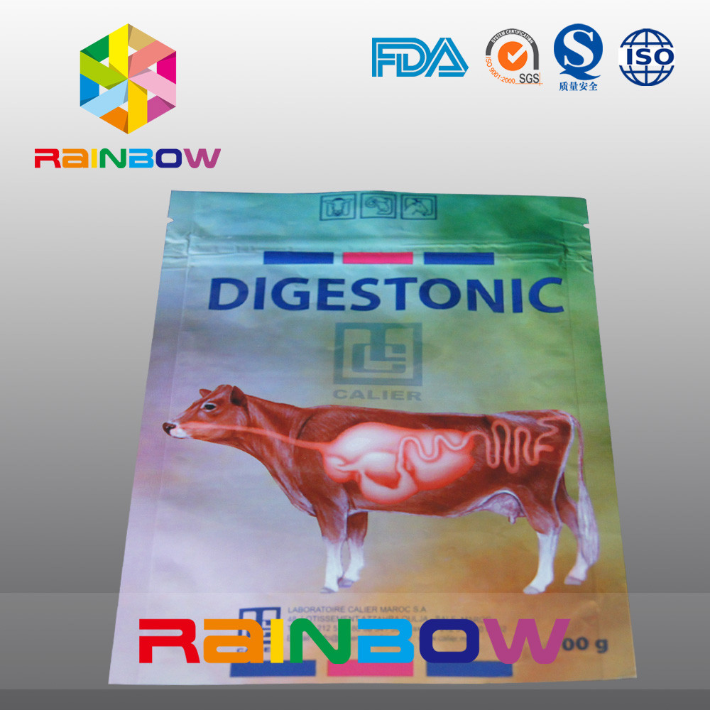 100 กรัมสัตว์เลี้ยง / วัวถุงบรรจุภัณฑ์อาหารถุงอาหารสัตว์เลี้ยงที่มีโลโก้ที่กำหนดเองพิมพ์