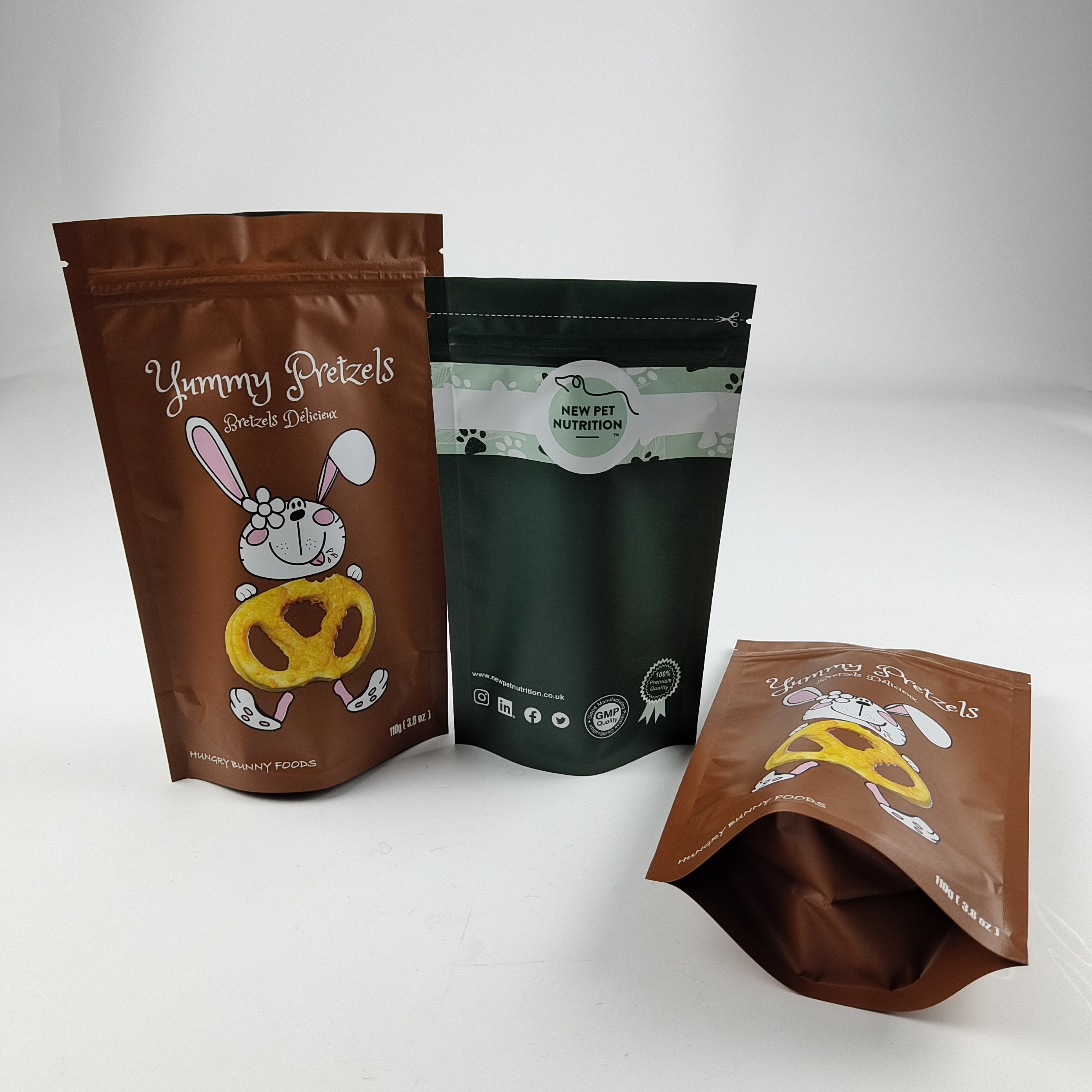 Custom 250g 500g PET Food Stand Up Pouch เป็นมิตรกับสิ่งแวดล้อมย่อยสลายได้