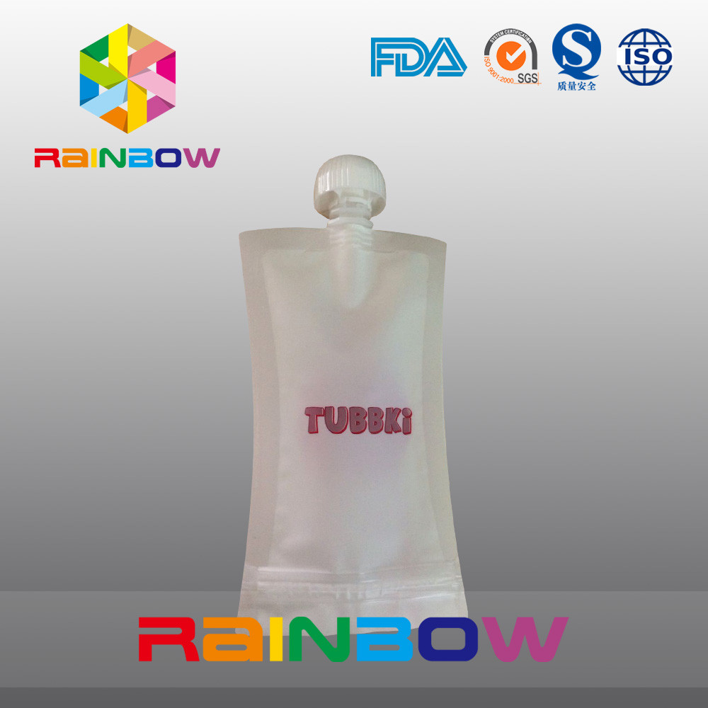 อาหารเกรดอาหารเด็กกระเป๋าพวยกระเป๋าบรรจุภัณฑ์ด้วยพวยด้านบนและซิปที่ทนทาน