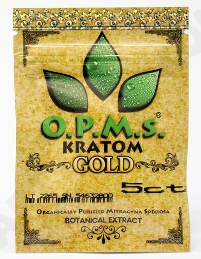 5ct OPMS ทอง kratom ziplock แยกแคปซูลบรรจุภัณฑ์ถุง / สามด้านประทับตราถุง ziplock