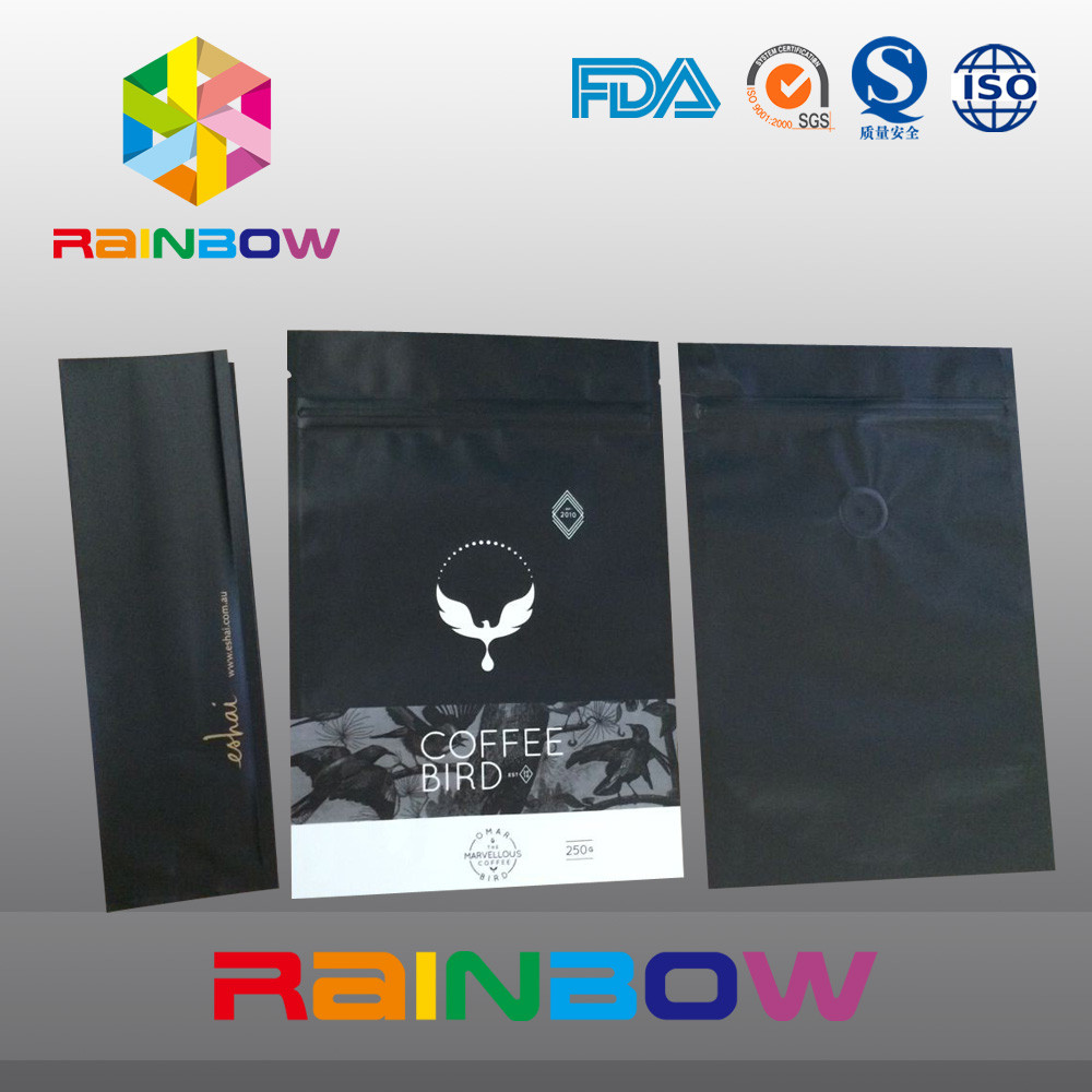 ถุงบรรจุเป้าเสื้อกางเกงด้านล่าง 250g, ยืนขึ้นถุงกระเป๋าสำหรับบรรจุภัณฑ์กาแฟ