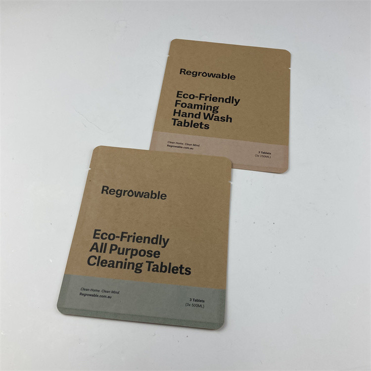 พิมพ์ดิจิตอล OEM นำมาใช้ใหม่ PLA ถุงแบนซองย่อยสลายได้สำหรับเมคอัพแผ่นทำความสะอาด