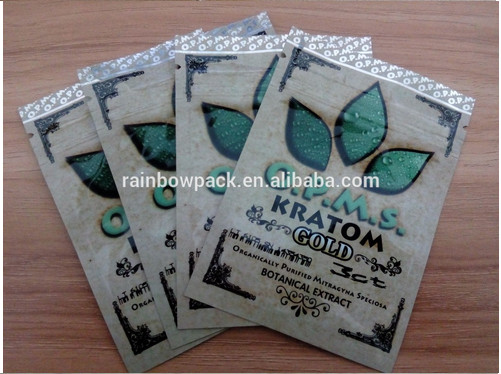 OPMS Kratom พฤกษศาสตร์สารสกัดจากทองพิมพ์ถุง ziplock พลาสติกสำหรับ cannabinoids แคปซูล kratom