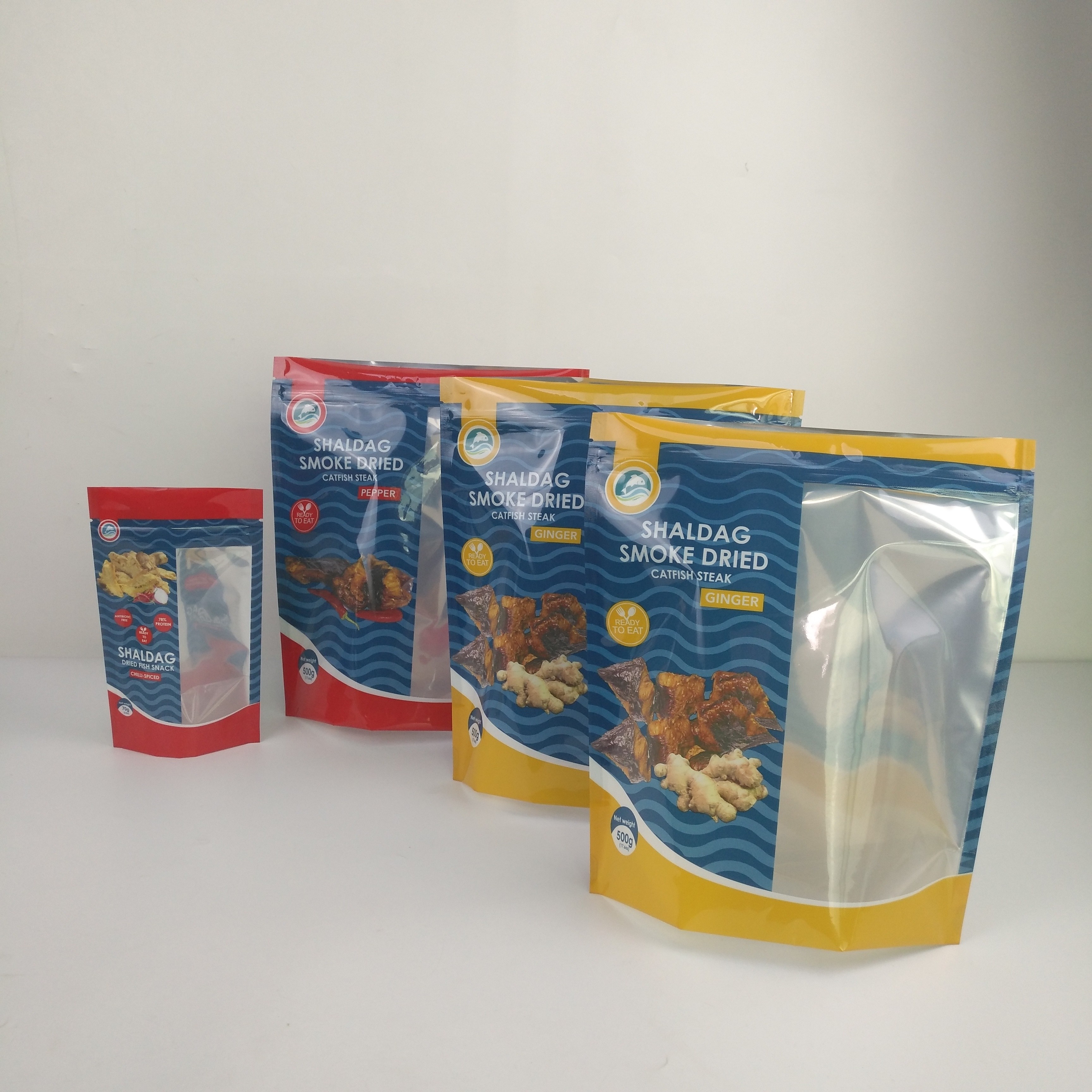 ยืนขึ้นฟอยล์ Ziplock Mylar ถุงเก็บอาหารป้องกันความชื้นกลิ่นหลักฐานสำหรับขนมขบเคี้ยว