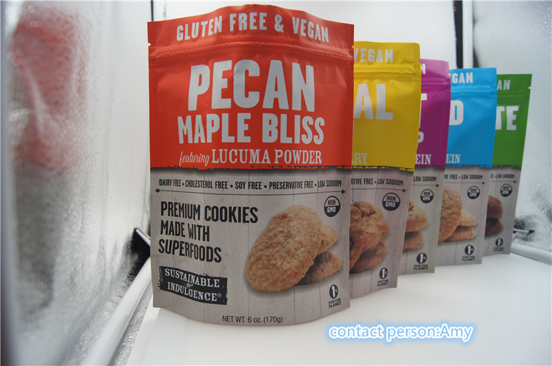 2017 การออกแบบใหม่โปรโมชั่นช็อคโกแลตบิสกิตถุงบรรจุภัณฑ์ / 10 ออนซ์กระเป๋าชีสที่มีซิป