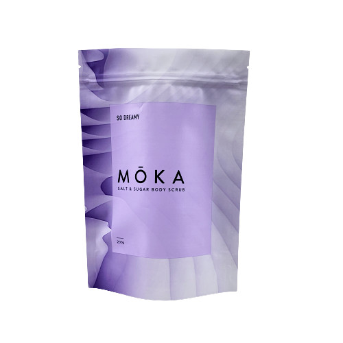 โลโก้ที่กำหนดเองพิมพ์ยืนขึ้นถุง Ziplock บรรจุภัณฑ์เกลือทะเล / สบู่เหลว / สครับผิวกาย