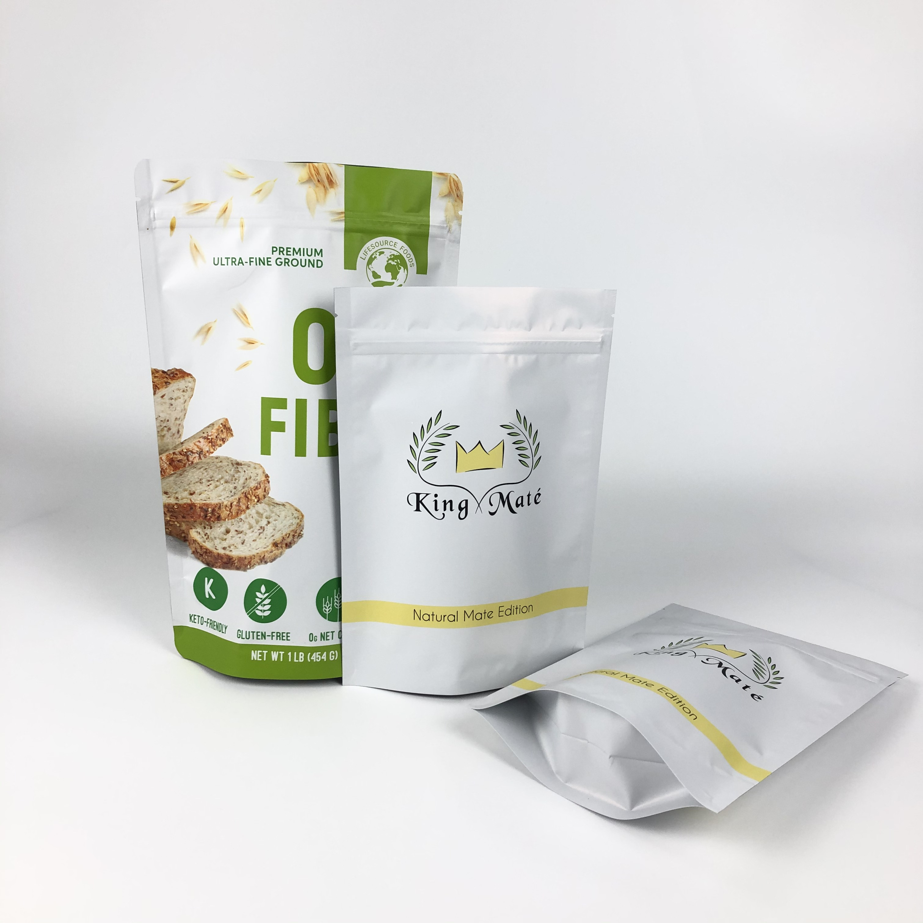 บรรจุภัณฑ์ฉลากแบบกำหนดเอง Mylar Pouches Oatmeal Heat Seal Laminated Pouches Zipper Doypacks