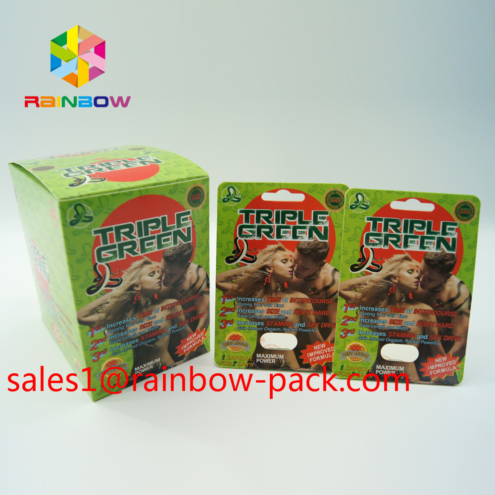 สีดำ Mamba แสดงกล่องยาเพิ่มประสิทธิภาพเซ็กส์การ์ดบรรจุภัณฑ์ยาเอฟเฟกต์ยา 3 มิติ