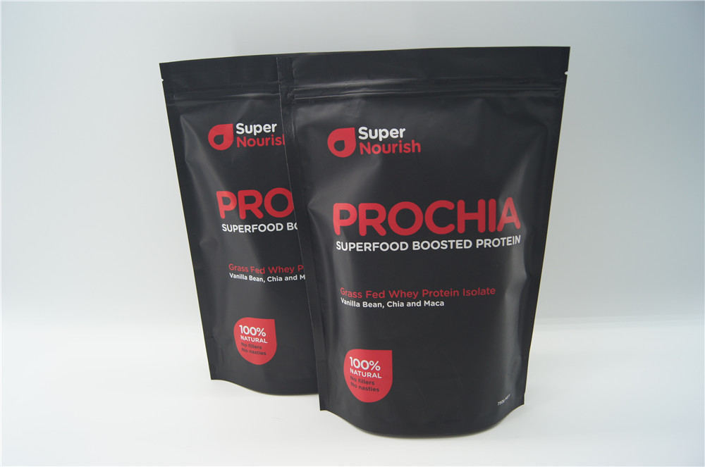 อลูมิเนียมฟอยล์ที่กำหนดเองรีไซเคิลยืนขึ้นถุงซิปกระเป๋าเวย์โปรตีนบรรจุภัณฑ์