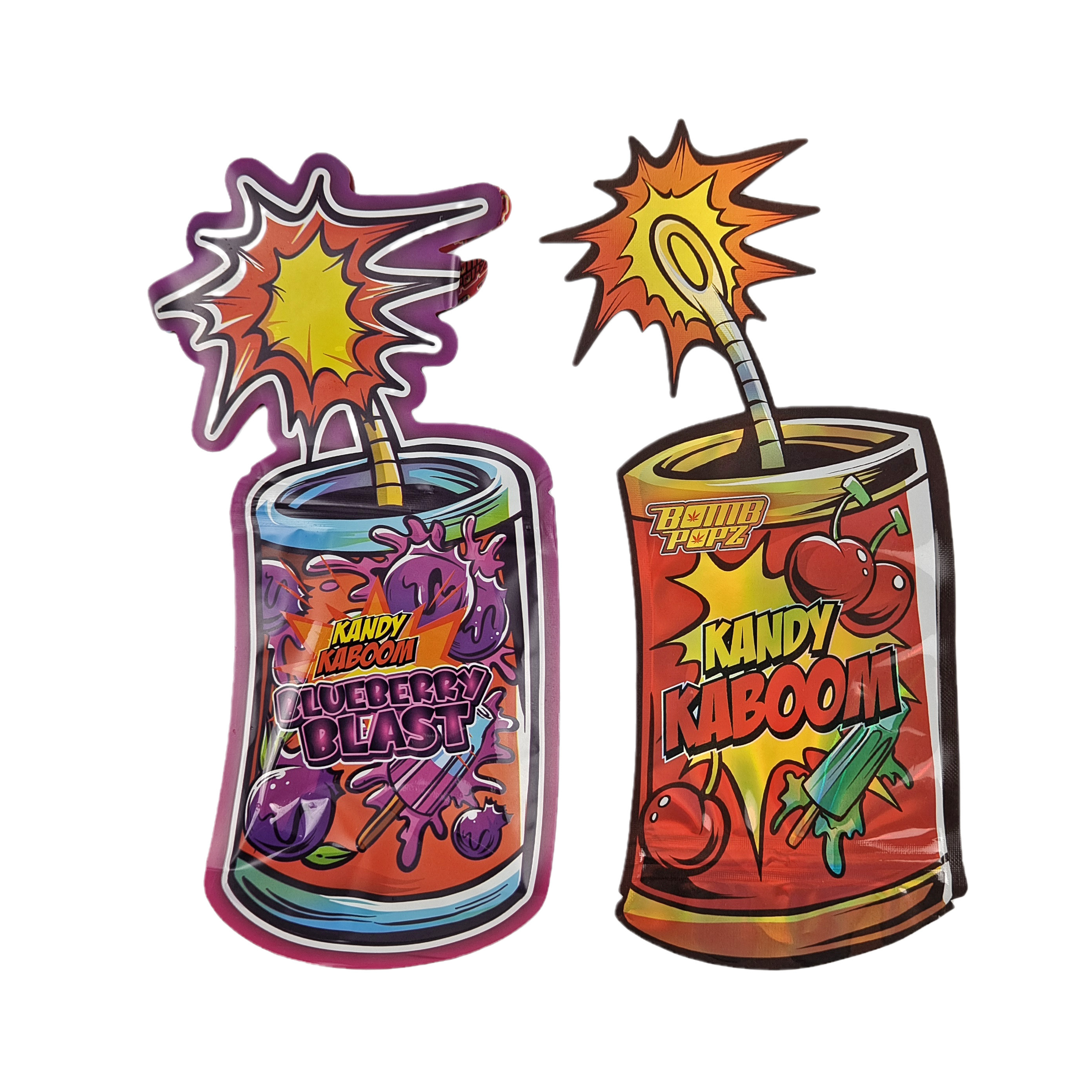 ซิป Childproof รูปร่างพิเศษแบบกำหนดเอง 3.5g บรรจุภัณฑ์ขนมขบเคี้ยวถุง Mylar Die Cut ผิดปกติ