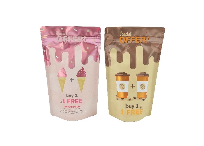 เคลือบโลหะยืนขึ้นถุงอาหารที่กำหนดเองบรรจุภัณฑ์ชาอลูมิเนียมฟอยล์ถุง Mylar