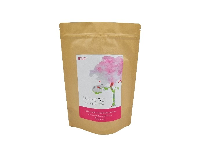 ถุงยืนขึ้นที่ย่อยสลายได้ทางชีวภาพถุงบรรจุภัณฑ์กาแฟกระดาษคราฟท์ออกแบบเอง