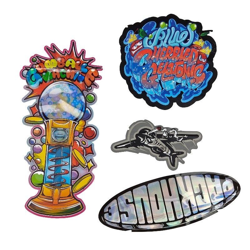 กำหนดเอง 3.5g - 28g ถุงโฮโลแกรมไดคัท Mylar แบบมันเงารูปร่างพิเศษสำหรับคุกกี้พลังอาหาร