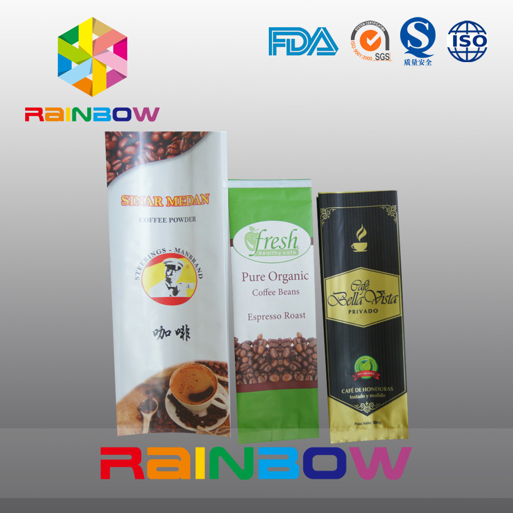 ถุงบรรจุภัณฑ์กาแฟสีขาวด้านข้าง 12 ออนซ์พร้อมวาล์ว / สั่งพิมพ์พิเศษ