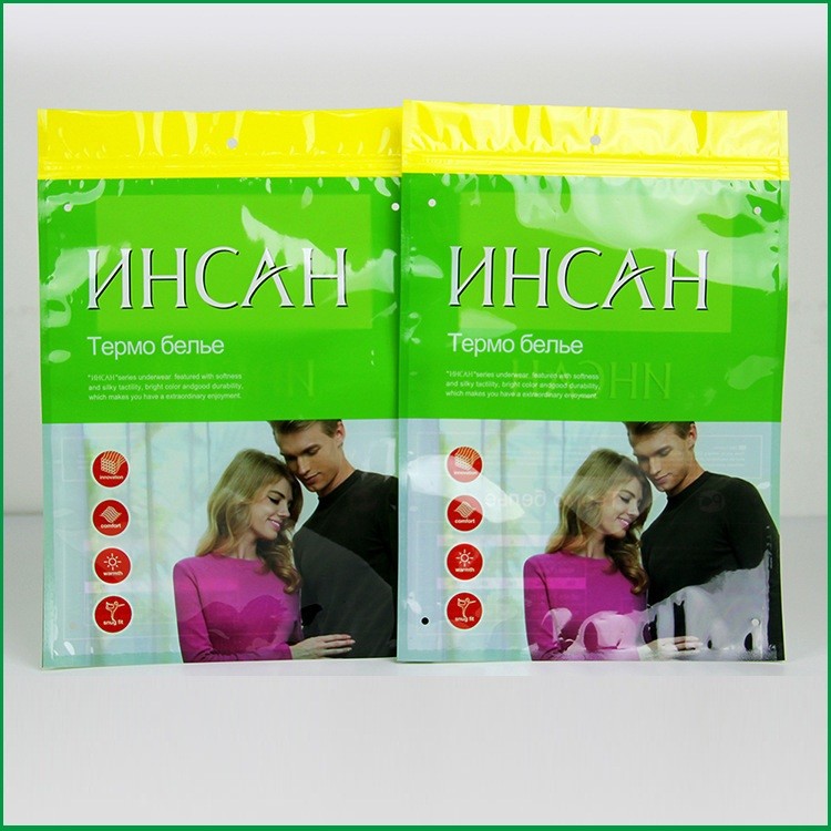 ถุง Ziplock พลาสติกแบบกำหนดเองบรรจุภัณฑ์ถุงพลาสติกเสื้อยืดสำหรับเสื้อผ้า