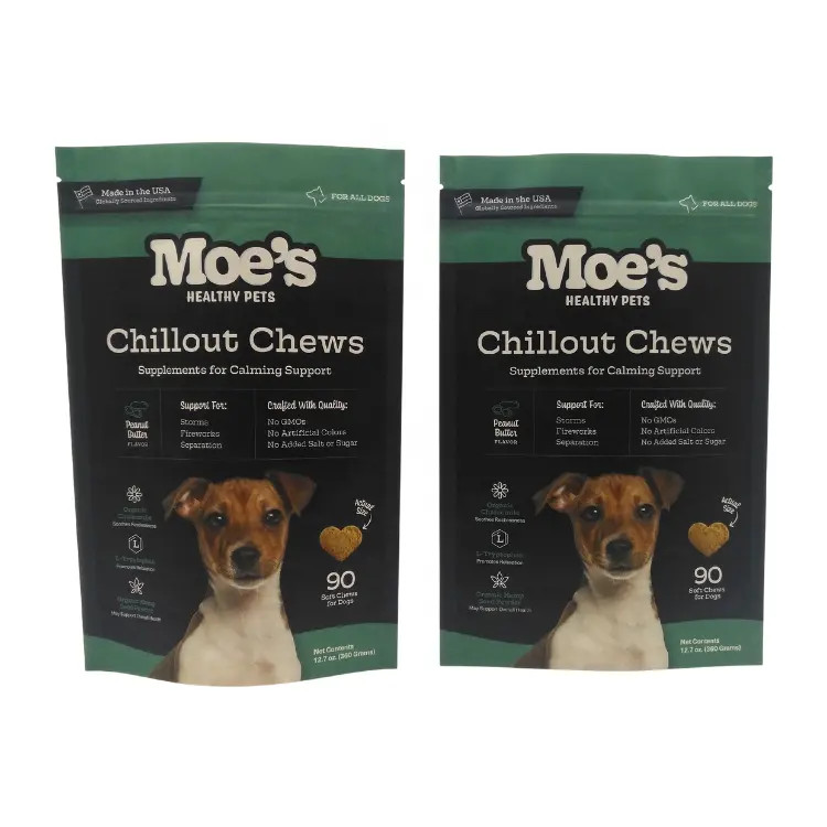 ซิปเปอร์กระเป๋าอาหารสัตว์เลี้ยงในสี CMYK สําหรับการเก็บอาหารสัตว์เลี้ยงที่ยาวนาน