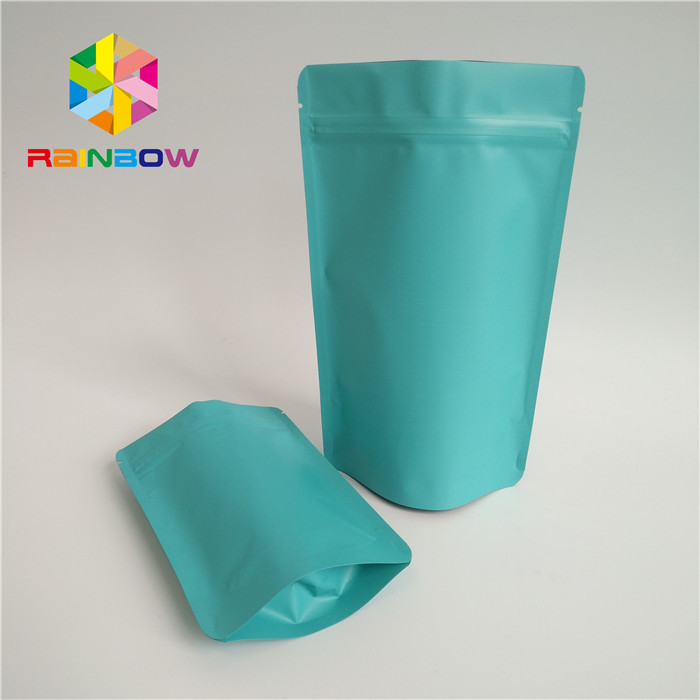 ถุงชาเขียวธรรมชาติบรรจุภัณฑ์แบบเคลือบผิว Ziplock แบบยืนด้วยตนเอง