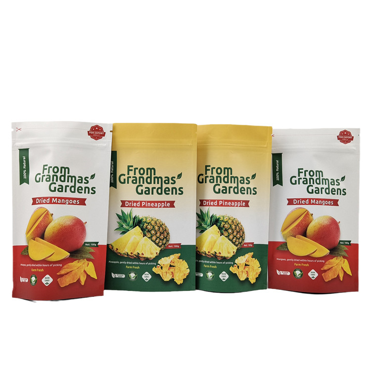 สัญลักษณ์ที่กําหนดเอง กระดาษ Kraft ถุงยืน อาหารเกรด Biodegradable กลิ่นกันกระเป๋าที่มีสัญลักษณ์