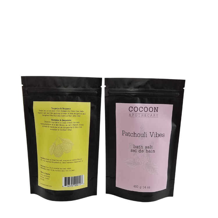 อัลลูมิเนียมที่พิมพ์ตามสั่ง หนังอาบน้ํา เกลือเครื่องเทศ กาแฟ อาหารบรรจุ ซิปล็อค ยืนขึ้น กระเป๋าพลาสติก Mylar กระเป๋าสําหรับสบู่