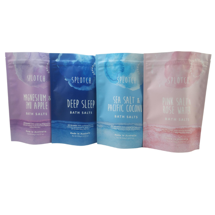 การพิมพ์โลโก้ตามสั่ง ซิปล็อค กระเป๋าสะพายร่างกาย สบู่ ระเบิดอาบน้ํา บรรจุกระเป๋าสะพายอลูมิเนียม กระเป๋าสะพายพลาสติก ซิปเปอร์ กระเป๋าเกลืออาบน้ํา