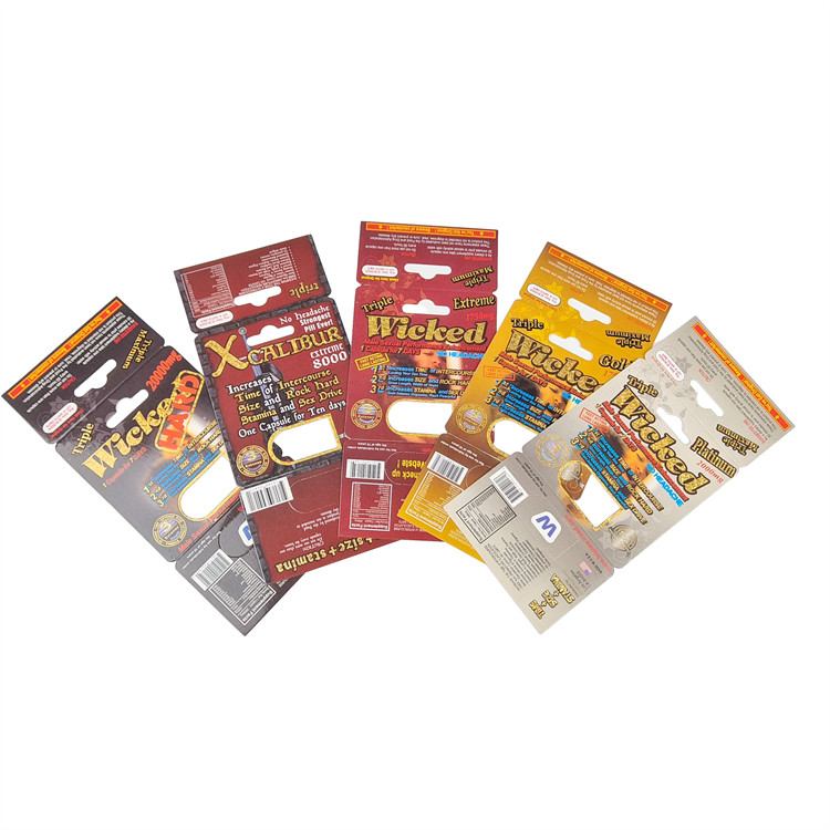 การพิมพ์ตามสั่ง ขายร้อน การปรับปรุงยา Rhino Packaging For Men กระดาษแสดงสินค้า กระดาษกล่อง