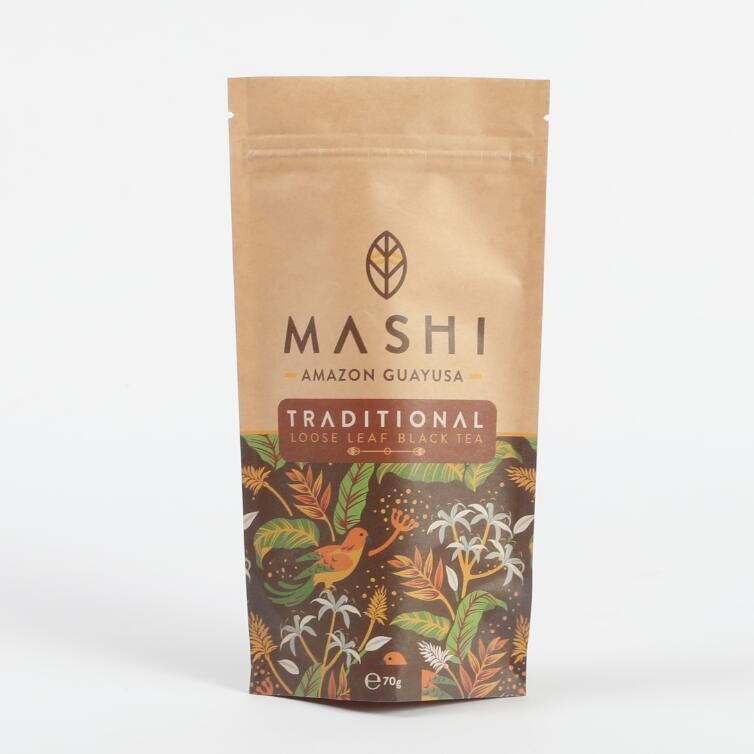 กระดาษไครฟอฟท์ที่สามารถบีโอเดเกรดได้ตามสั่ง ถุงบรรจุ Zip Lock Stand Up สําหรับผงชาและกาแฟ