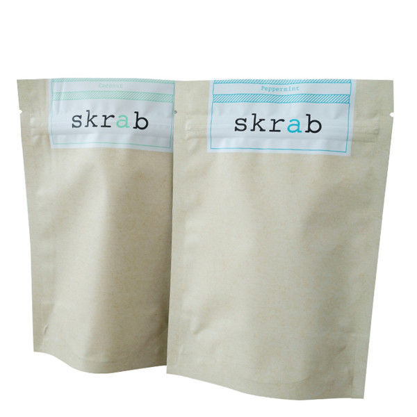 ถุงกระดาษเงินยืนขึ้นพร้อมกับการออกแบบ Doy Pack สําหรับการบรรจุกระดาษสกรับร่างกายกาแฟ