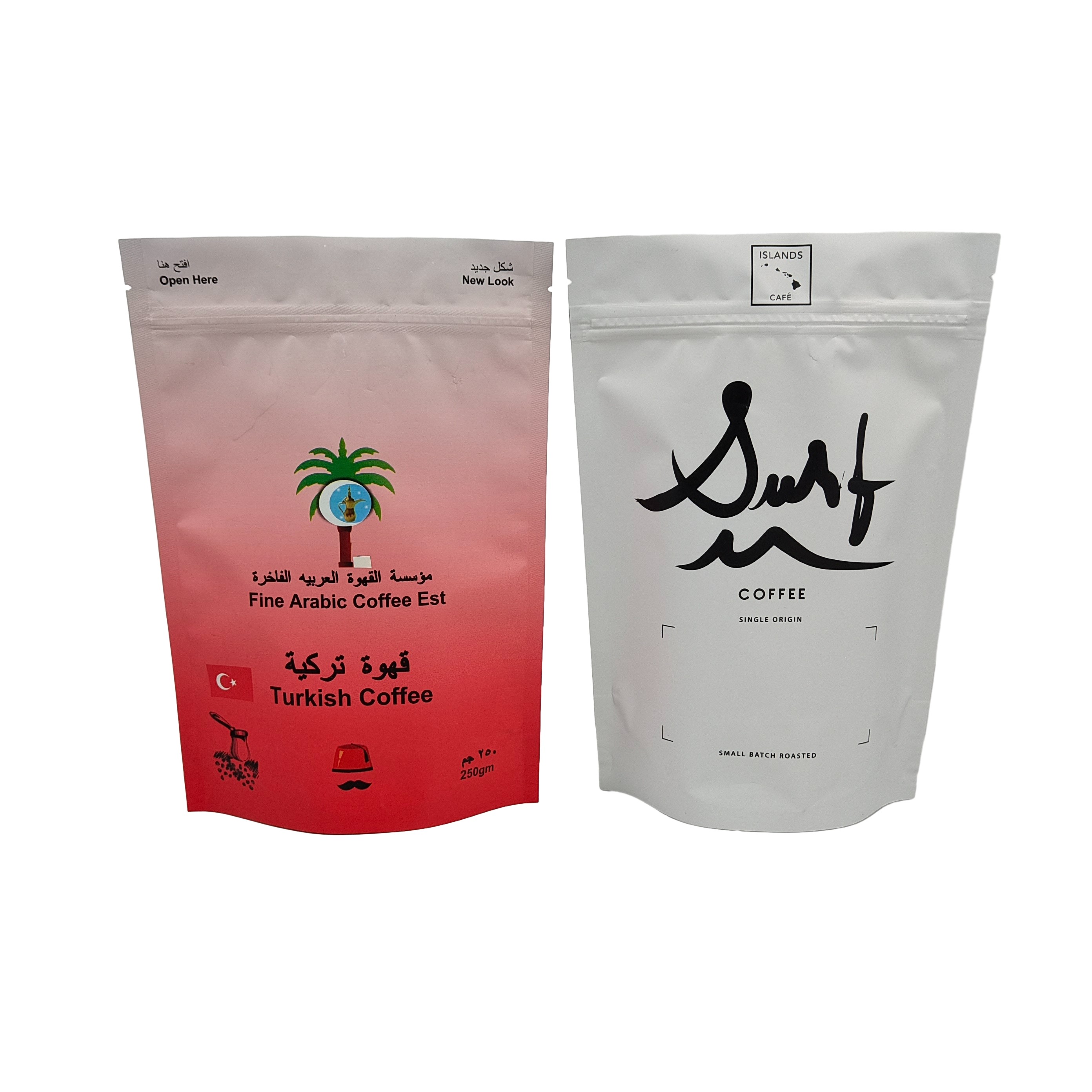 คุณภาพสูง การออกแบบกระเป๋าบรรจุอาหารที่กําหนดเอง พิมพ์เมทอลูมิเนียมฟอยล์ ยืนขึ้น Ziplock กระเป๋า