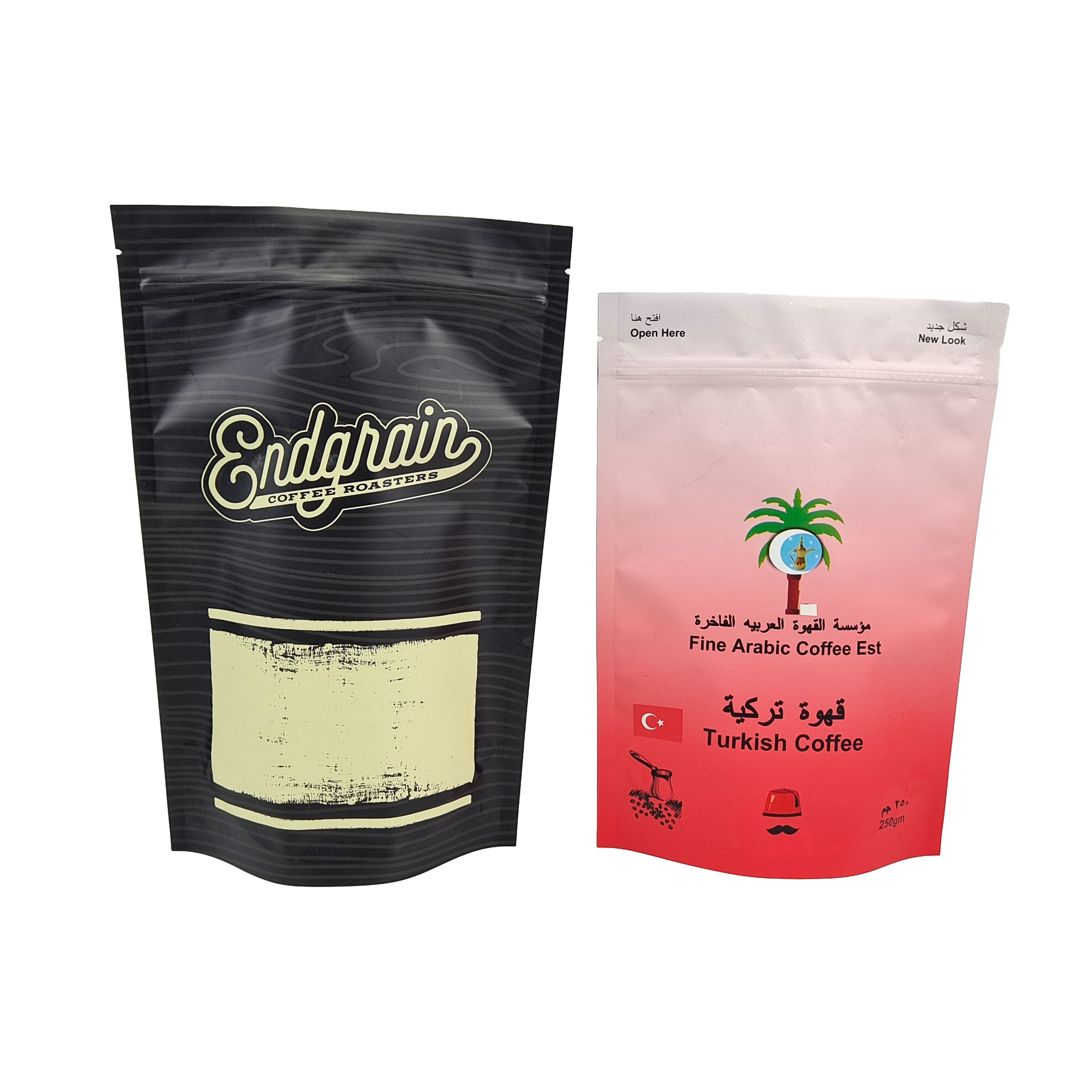 โฟลยอลูมิเนียม ซิปล็อค Doypack กระเป๋าสะพายแบบที่กําหนดเอง กระเป๋าสะพายกาแฟ อาหารบรรจุกระเป๋ายืน