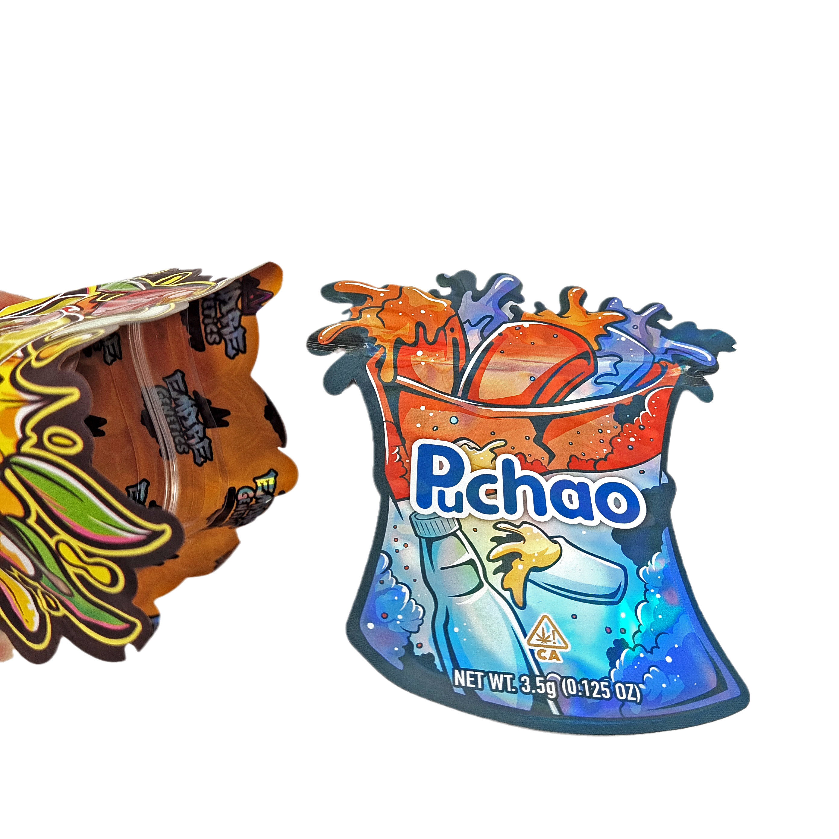 โลโก้ตามสั่ง พิมพ์ แมท ทันใจอ่อนโยน ไม่ปกติ รูปทรงพิเศษ แพคเกจ 3.5 กรัม กระเป๋าแผ่นอลูมิเนียมกันเด็ก